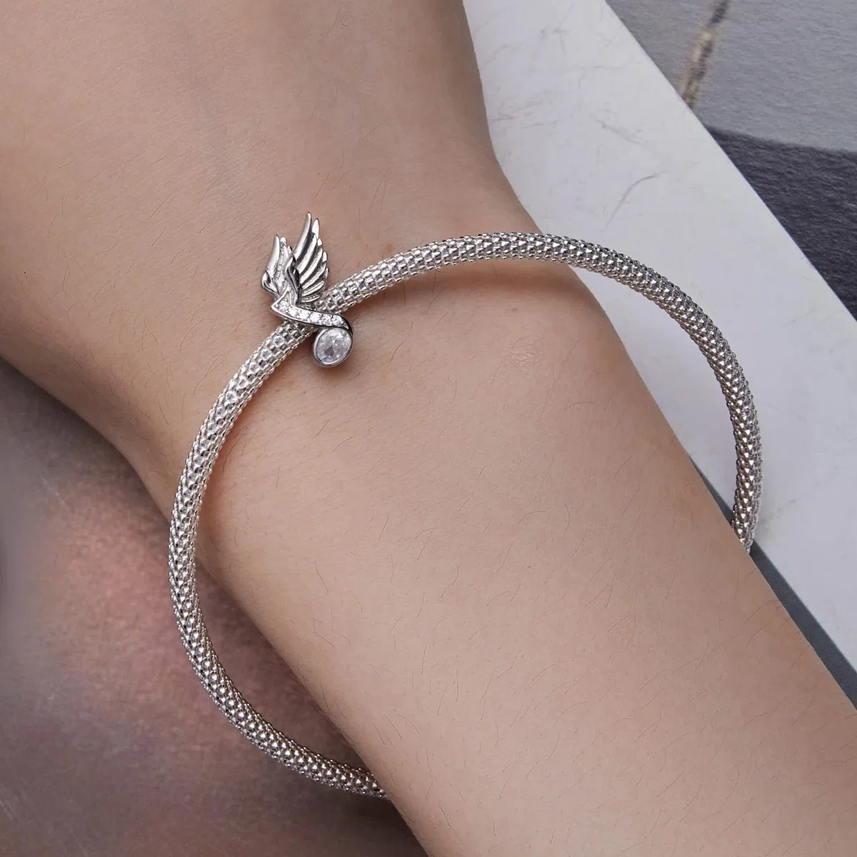 WZGWDC Accesorios para Pulsera de Instrumentos Musicales, Cuentas de Hilo de Plata de Ley 925