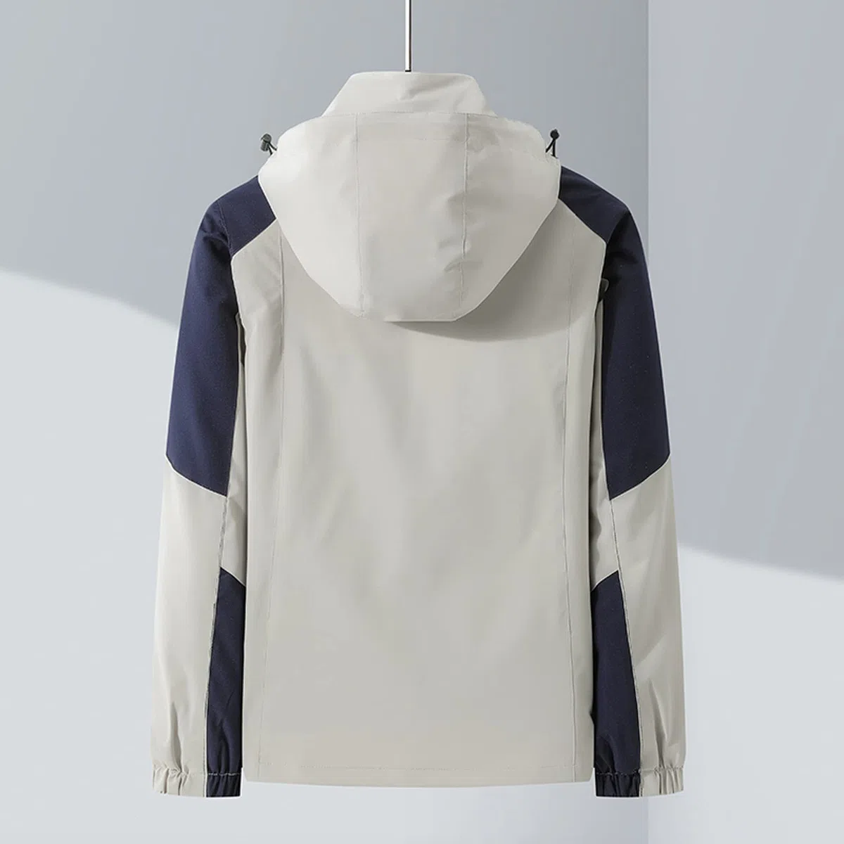 Chaqueta de lluvia para hombre, impermeable, cortavientos, compacta, plegable, ligera, chaqueta de ocio, cortavientos resistente, ideal para ciclismo y senderismo, Blanco, XXXL