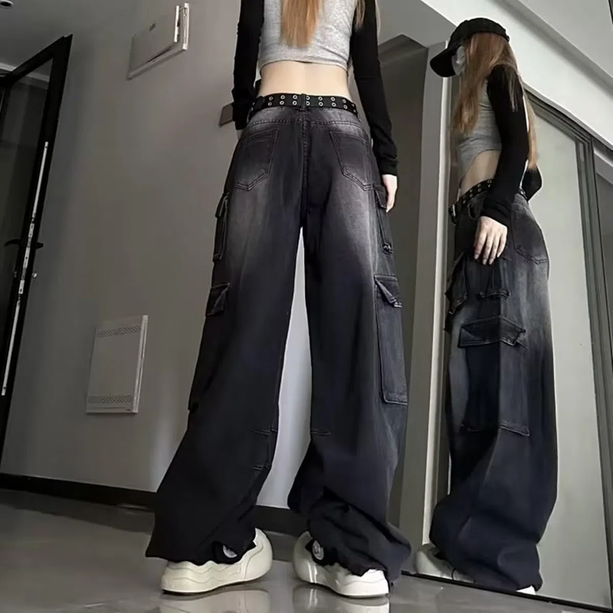 Vaqueros Anchos Mujer Pantalones Pantalón Tallas Grandes Tejanos Rectos Elasticos Jeans Ropa Invierno Casual Primavera Ligero Baggy