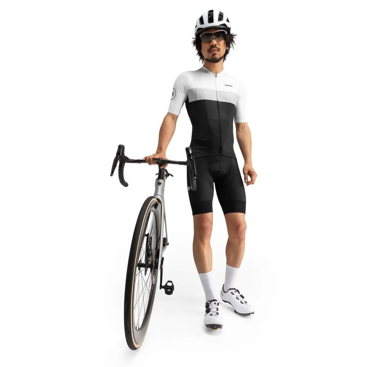 SIROKO - Maillot de Ciclismo Verano M3 Podium - S - Negro/Blanco