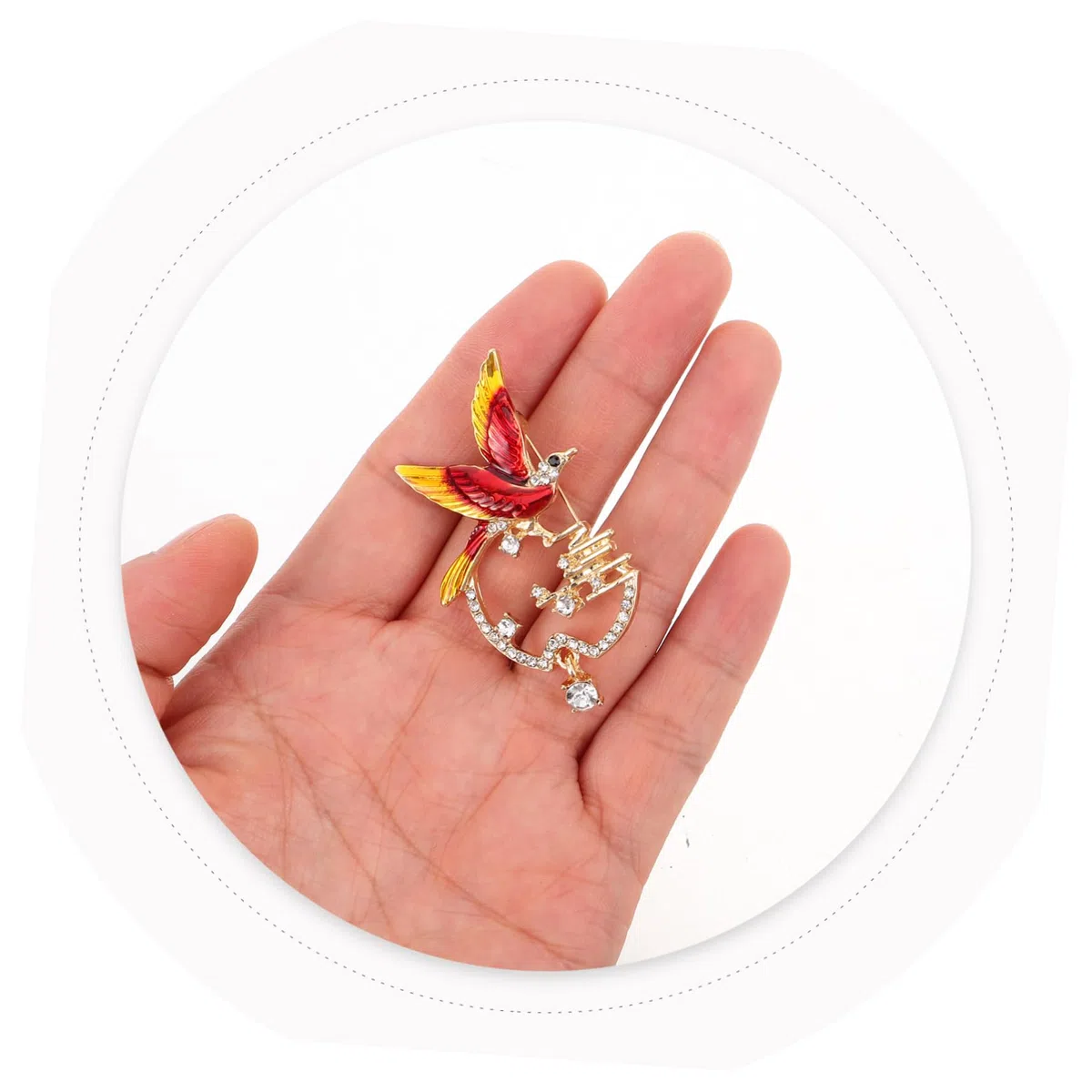 Broches únicos con Diamantes de imitación en Forma de pájaro, a la Moda para Vestidos, Bufandas y Solapas.