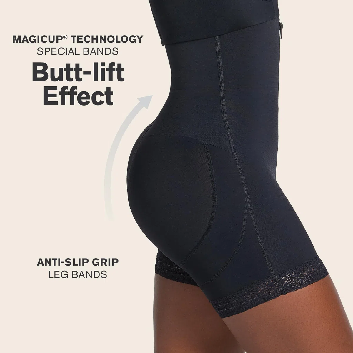 Leonisa Body Short Moldeador Reductor para Mujer - Fajas Colombianas Busto Libre