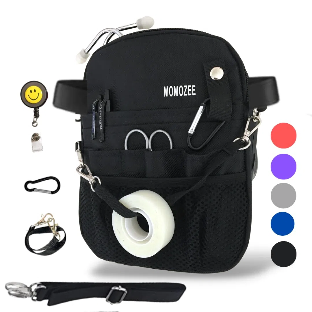 MOMOZEE Bolsa de enfermera, artículos esenciales de enfermería para enfermeras, artículos esenciales para estudiantes de enfermera, accesorios de enfermeras para el trabajo, bolsa de cintura de regalo
