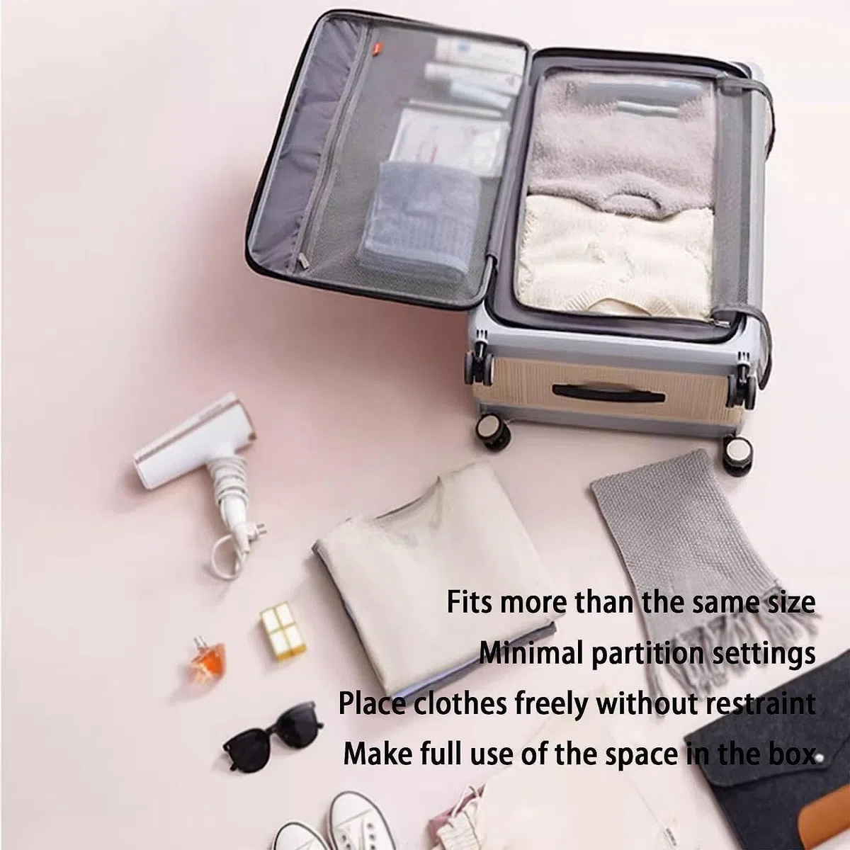 Maleta Maletas Plegables, Equipaje a Cuadros, Carrito Ajustable, Equipaje de Mano, Maleta con Apertura Frontal, Maleta con Ruedas Universal Bolsas de Viaje