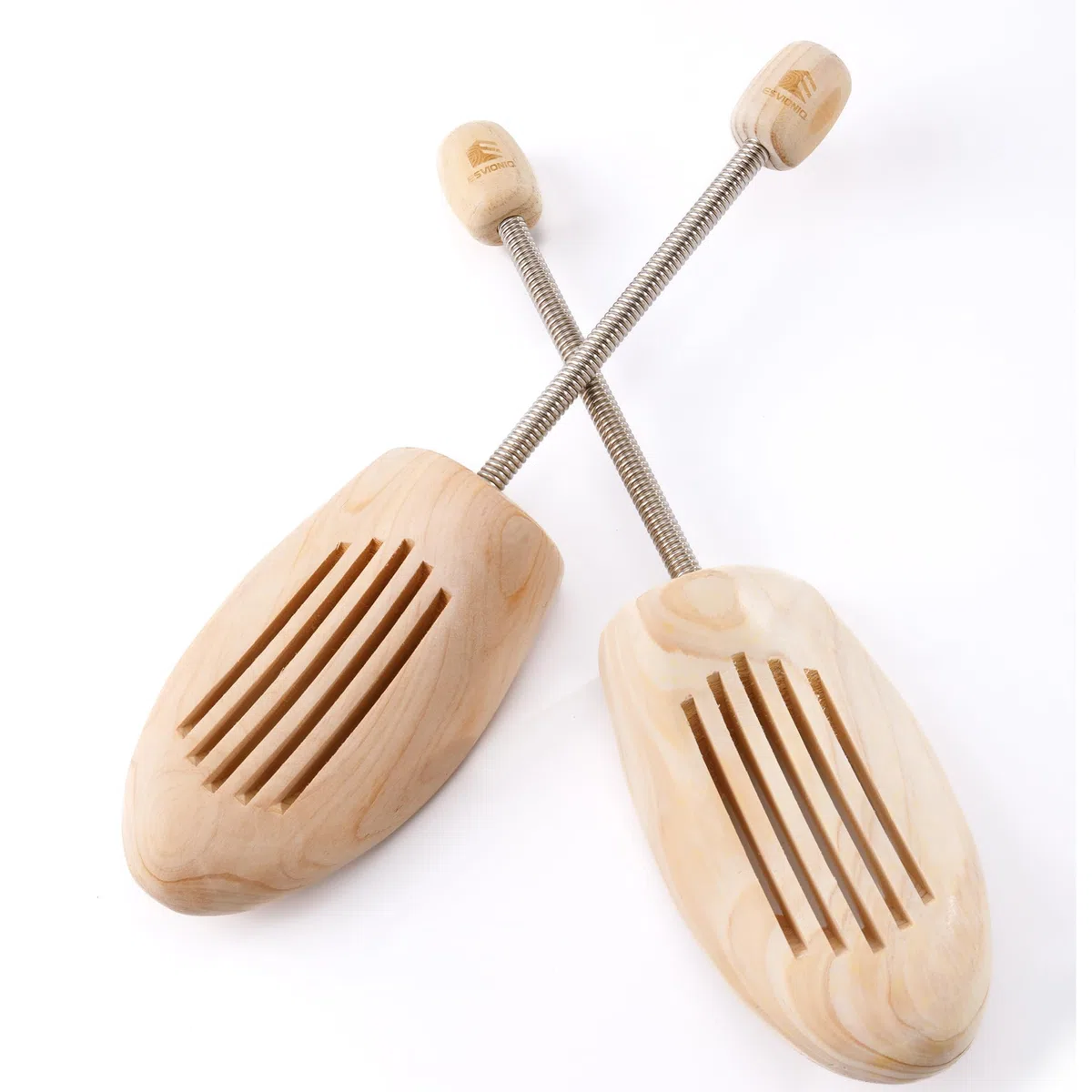 Árboles de madera ajustables para zapatos con resorte, árbol de zapatos de madera para hombres y mujeres, en forma de zapato que dura la camilla de zapatos de madera