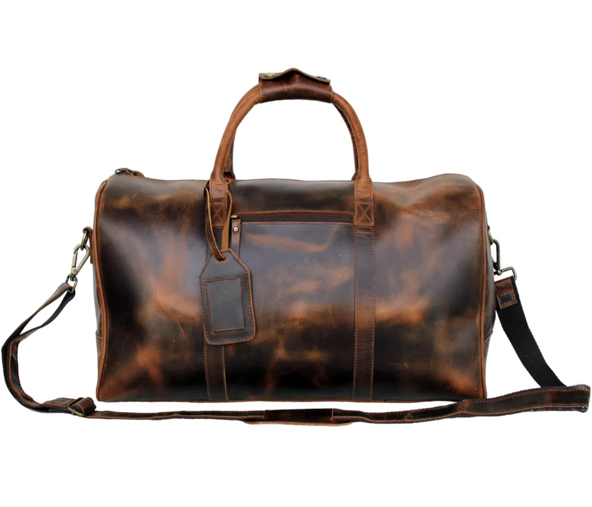 Jaald 50 cm de Piel de búfalo auténtico de Piel de búfalo, para Fin de Semana, Equipaje, Bolsa de Viaje, Bolsa de Deporte, Bolsa de Viaje de Fin de Semana, Equipaje de Mano, Bolsa de Gimnasio,