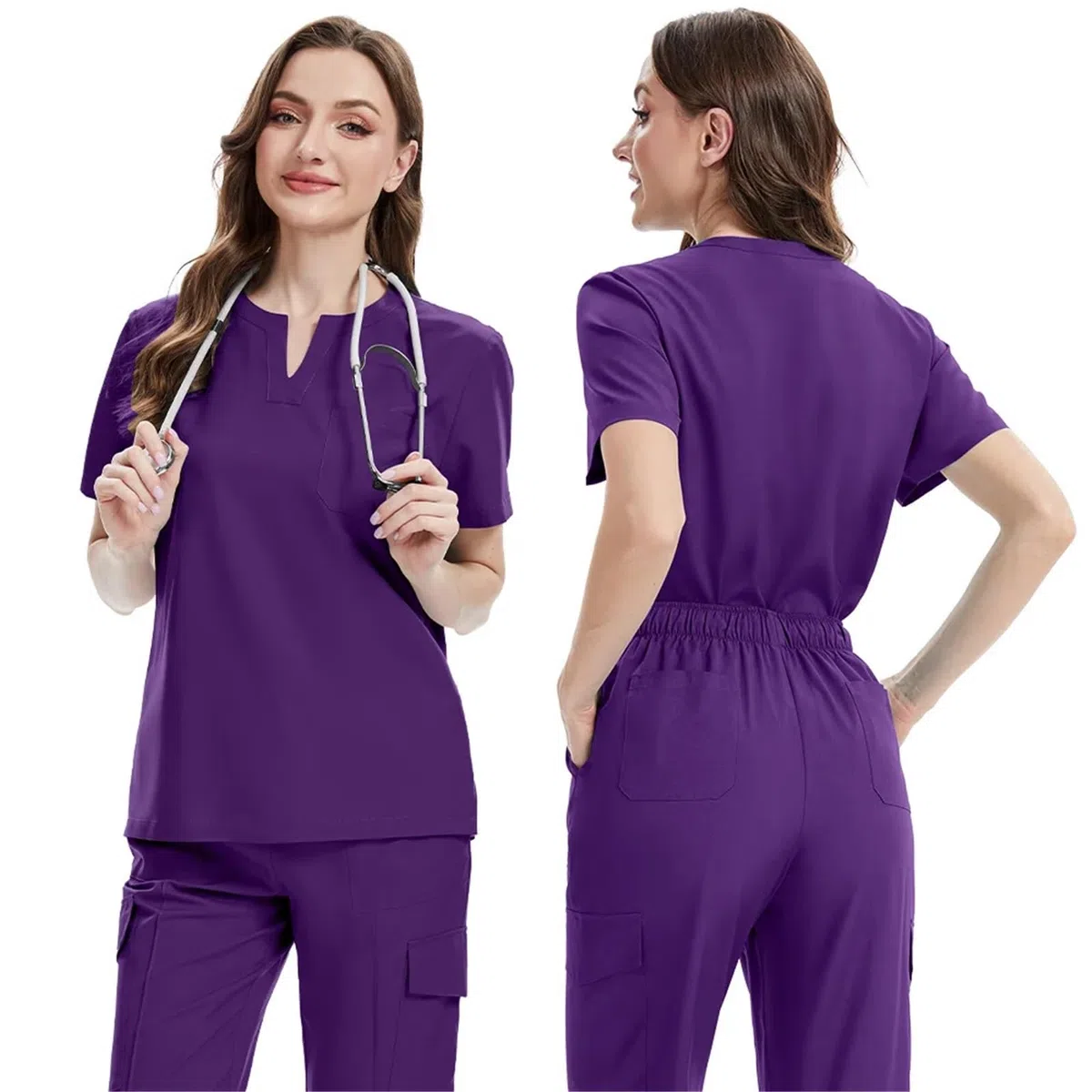 Uniformes médicos Bata Uniforme Mujer artículos de enfermería Accesorios Enfermeras clínica Traje médico salón Belleza SPA para AtencióN MéDica, SalóN De Belleza(Orange,M)