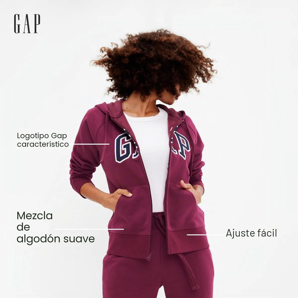 Gap Logo Hoodie Hooded Pull-on Sweatshirt Sudadera Mujer (Pack de 1)