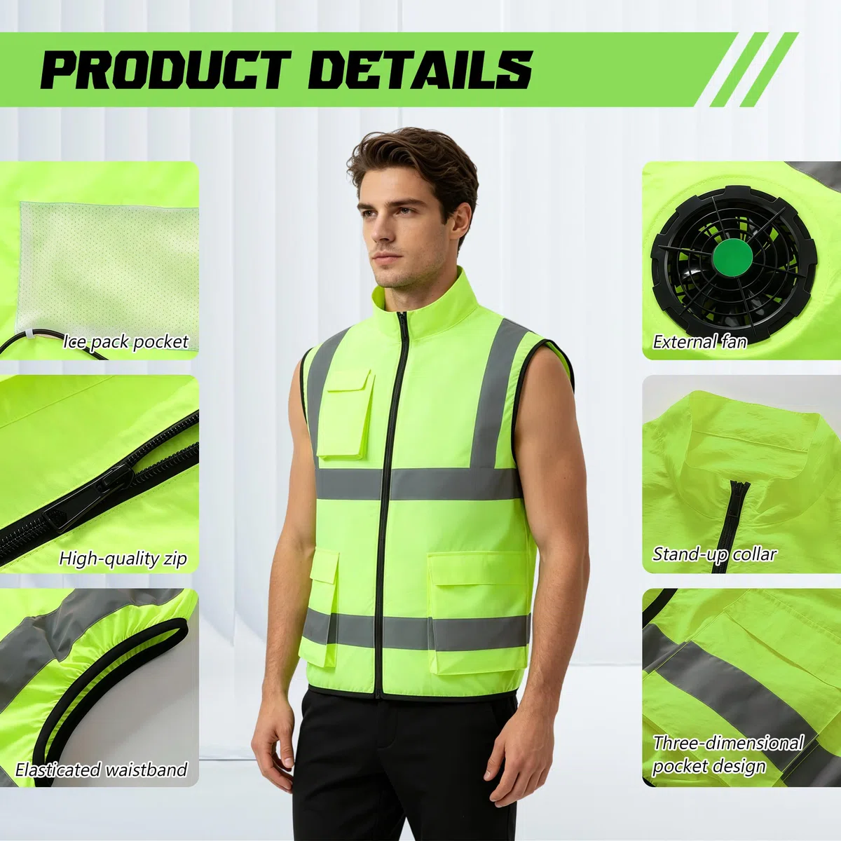 Chaleco refrigerante, chaleco de refrigeración eléctrico con 2 ventiladores para verano, clima cálido, ropa de refrigeración transpirable para hombres y mujeres (M