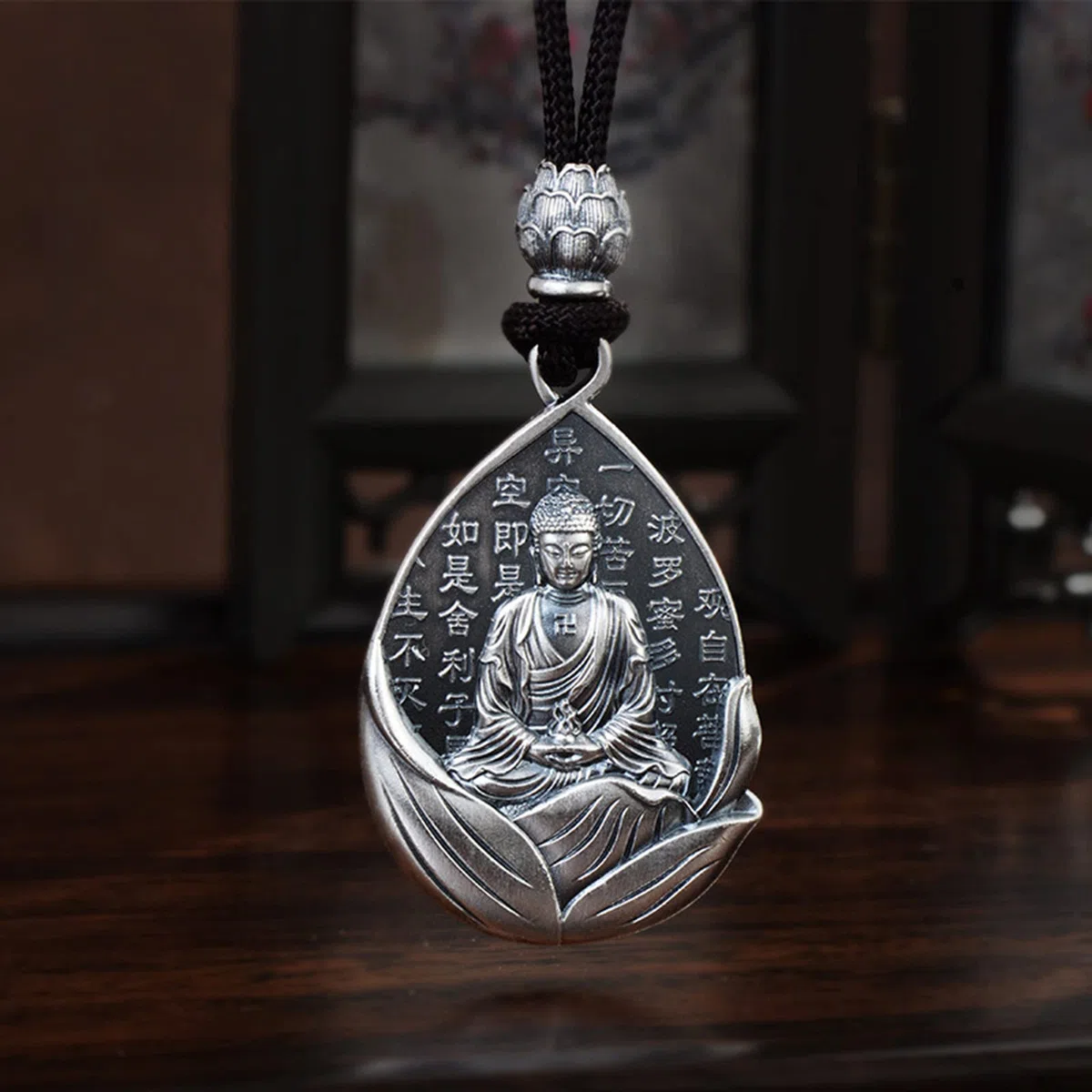 Collar Buda Plata De Ley 999 Colgante Amuleto Bodhisattva Joyería De Moda Salud Pacífica para Vacaciones Regalos para El Hogar Prevenir La Alergia, B