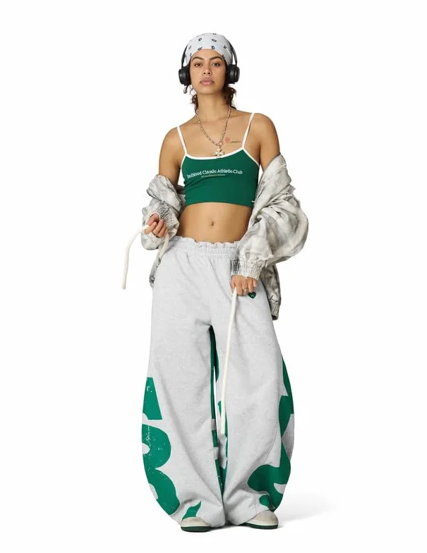 Aelfric Eden Pantalones de chándal holgados para mujer, pantalones de chándal de algodón con cordón, pierna ancha, elásticos, con bolsillos