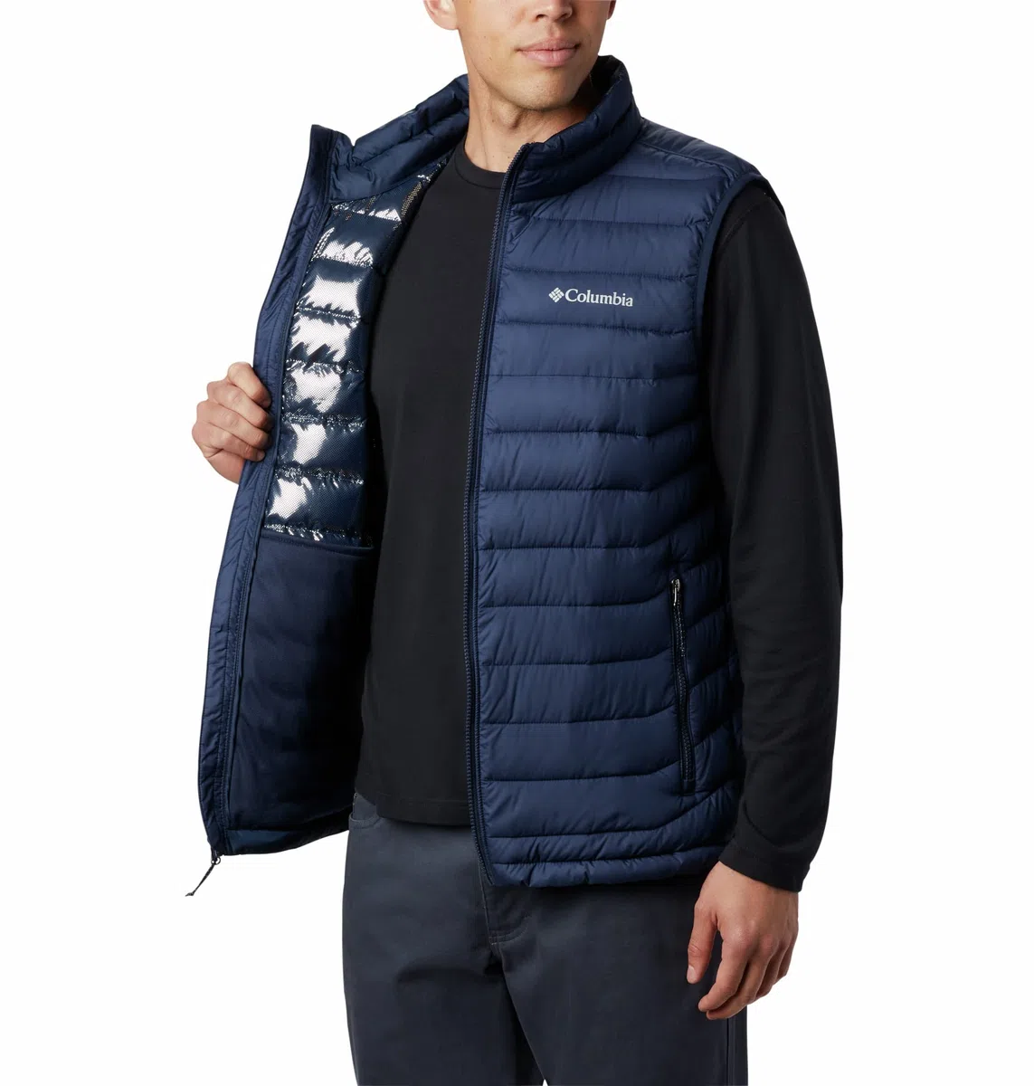 Columbia Powder Lite Vest Chaleco Acolchado, Collegiate Navy 031, XL Hombre