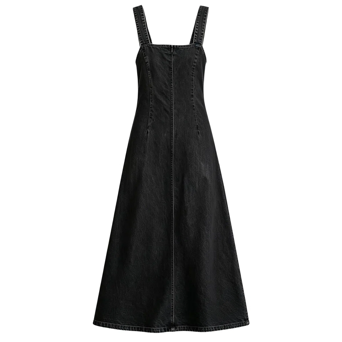 Vestido Vaquero con Cuello y Botones, Corte Holgado, Estilo Casual, Largo, Mono Ajustado.