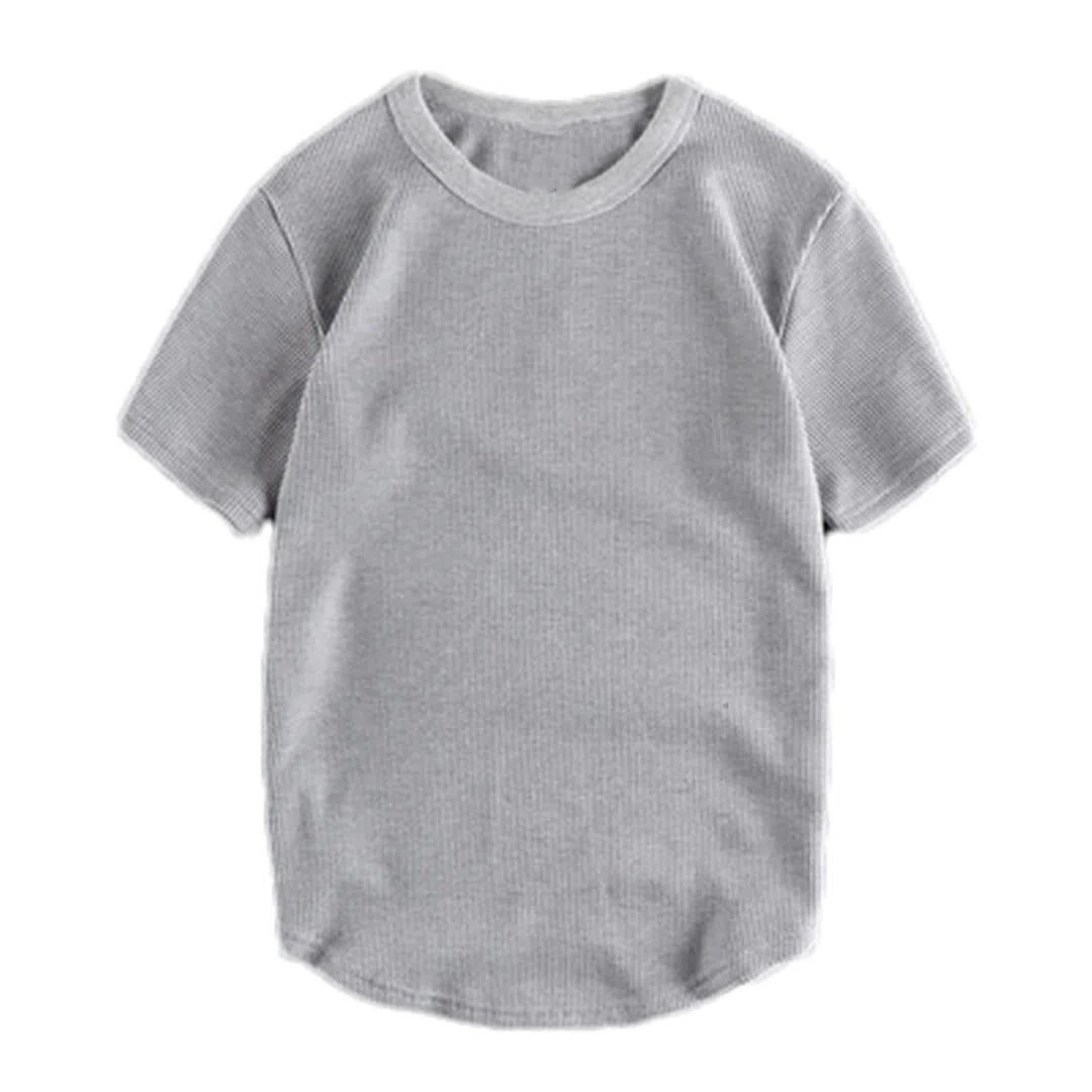 Vogrtcc Camiseta de cuello Henry para hombre, manga corta, estilo casual, holgada, 32005, M
