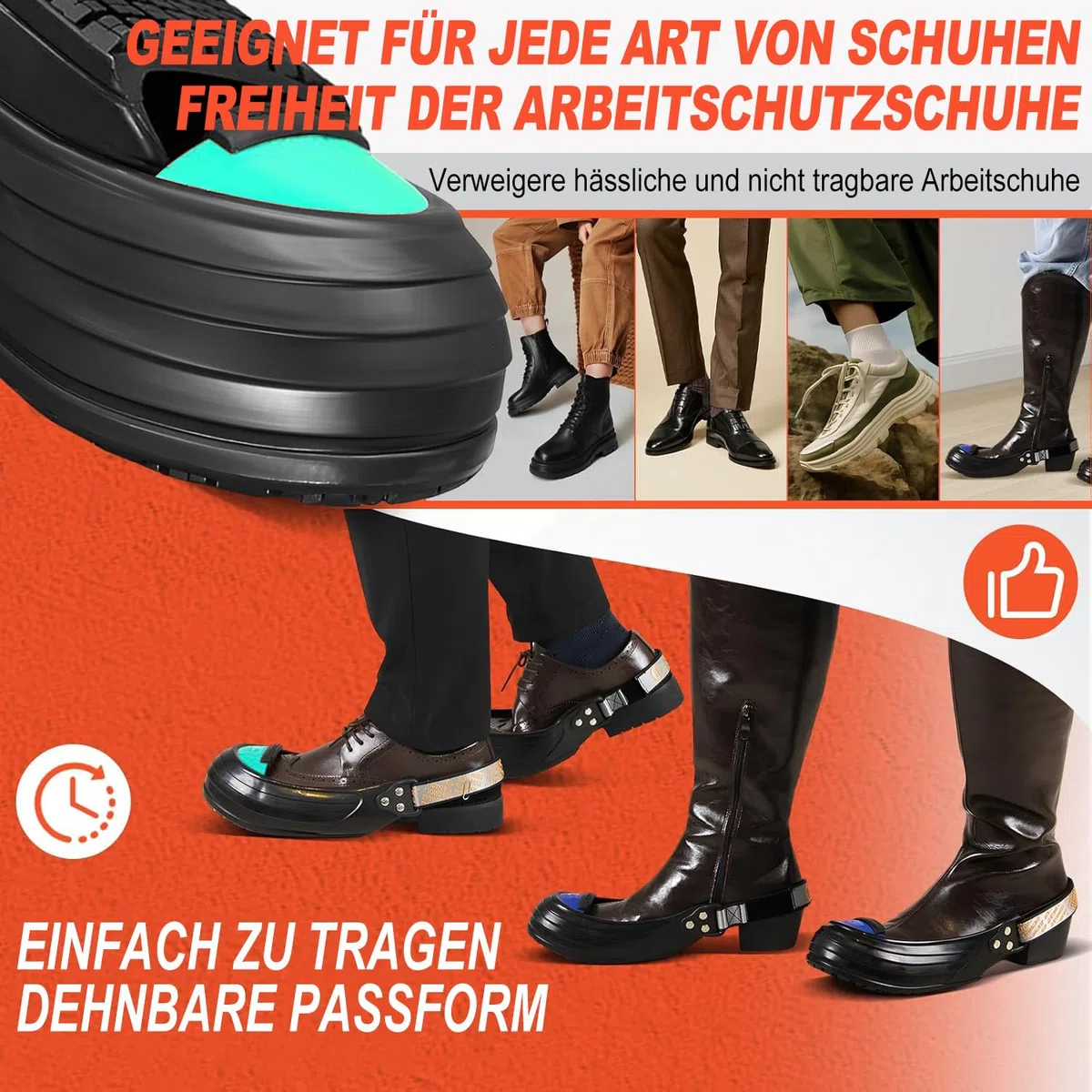 Toecover de acero - Zapatos antideslizantes con certificación CE/ASTM con aleación de titanio ultraligera - Toe Cap, resistente al aceite (FO) y resistente a ácidos y álcalis para uso industrial (XL