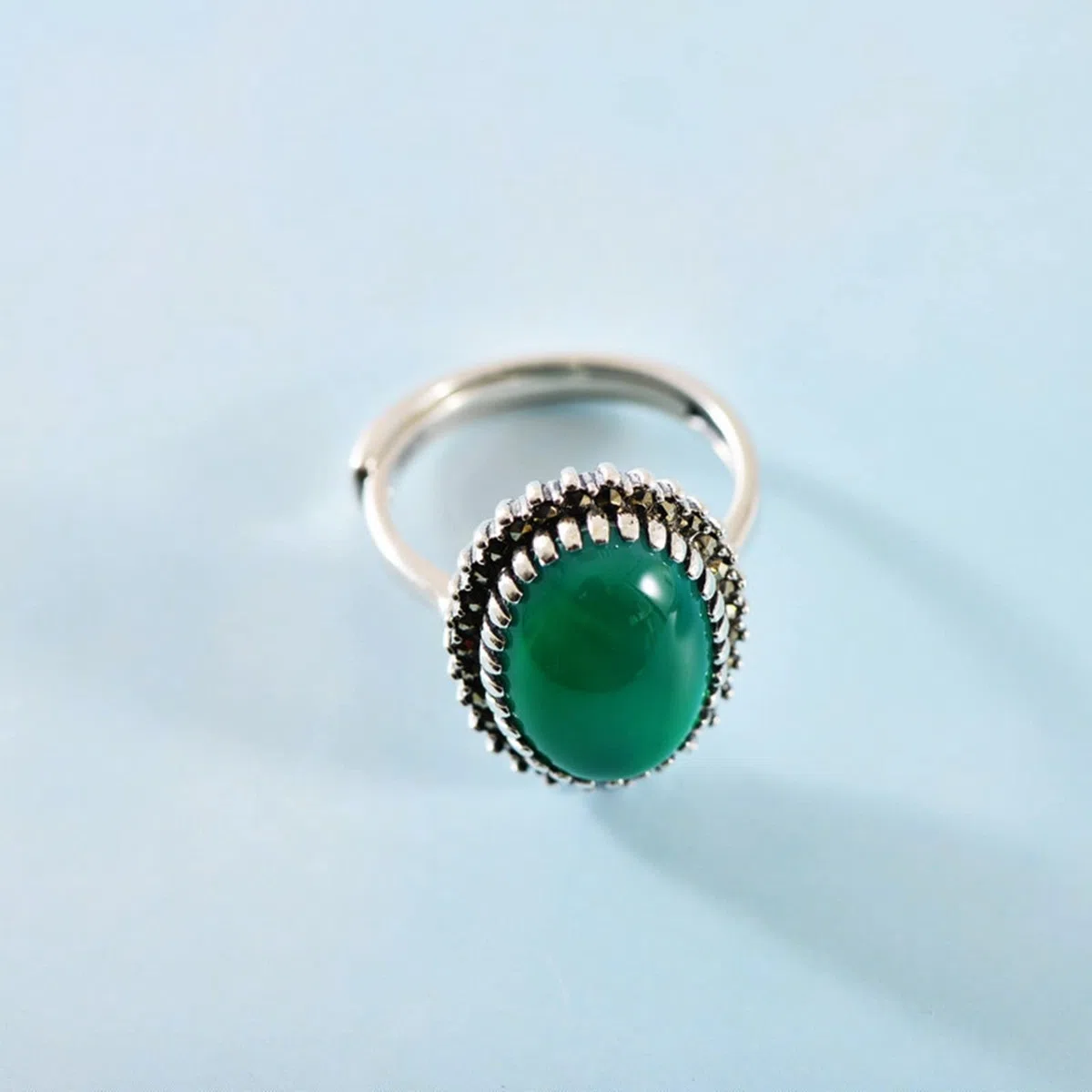 Anillos de plata 925 para mujer, anillo ajustable, ovalado, para mujer, plata, Verstellbar, piedra