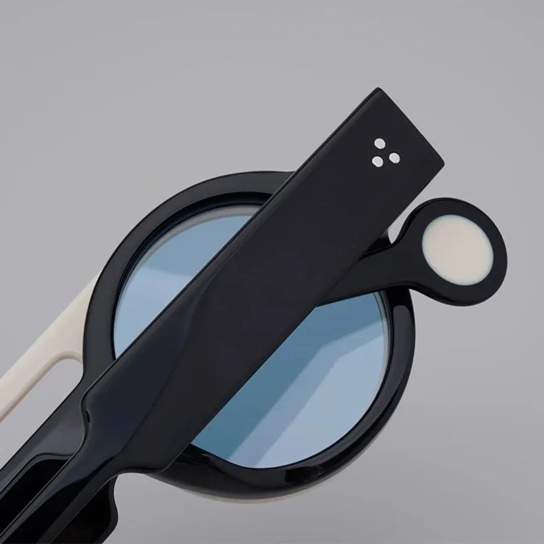 Gafas de sol redondas de acetato con clip, diseño de moda hecho a mano, para mujer y hombre, moda para exteriores, protección UV400, estilo vintage.