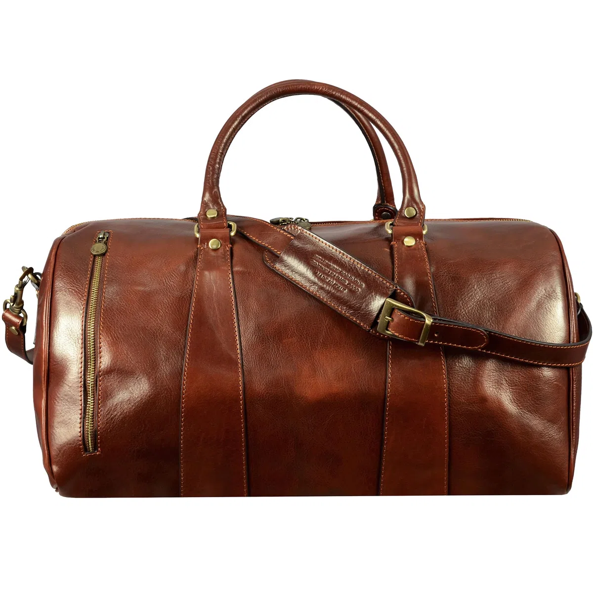 Bolsa de Viaje en Cuero, Bolso de Cuero para Hombres y Mujeres, Bolsa Deporte - Time Resistance