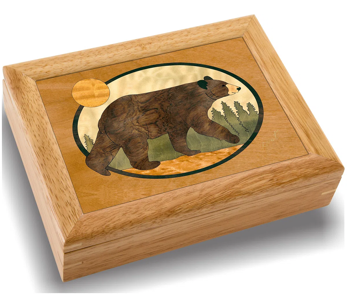 Caja de madera de oso de arte hecho a mano en Estados Unidos – Calidad inigualable – Único, no hay dos son los mismos, obra original de arte de madera. Un regalo de oso negro, anillo, baratija o caja