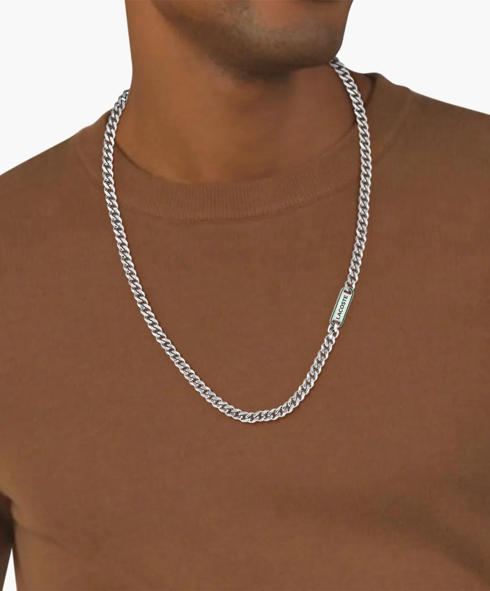 Lacoste Collar de cadena para Hombre Colección DISTRICT de Acero inoxidable