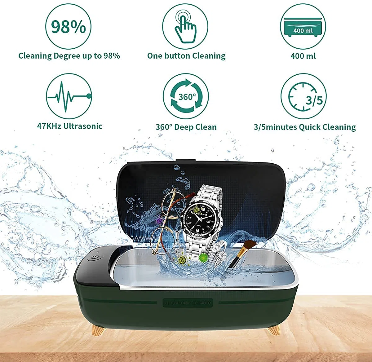 scosao Limpiador Ultrasónico, Limpiador de Ultrasonidos 4L 47 Khz, Portátil Ultrasonic Cleaner Acero Inoxidable Profesional Limpiador Plata Joyas para Gafas Reloj Monedas Dentaduras Postizas Disc