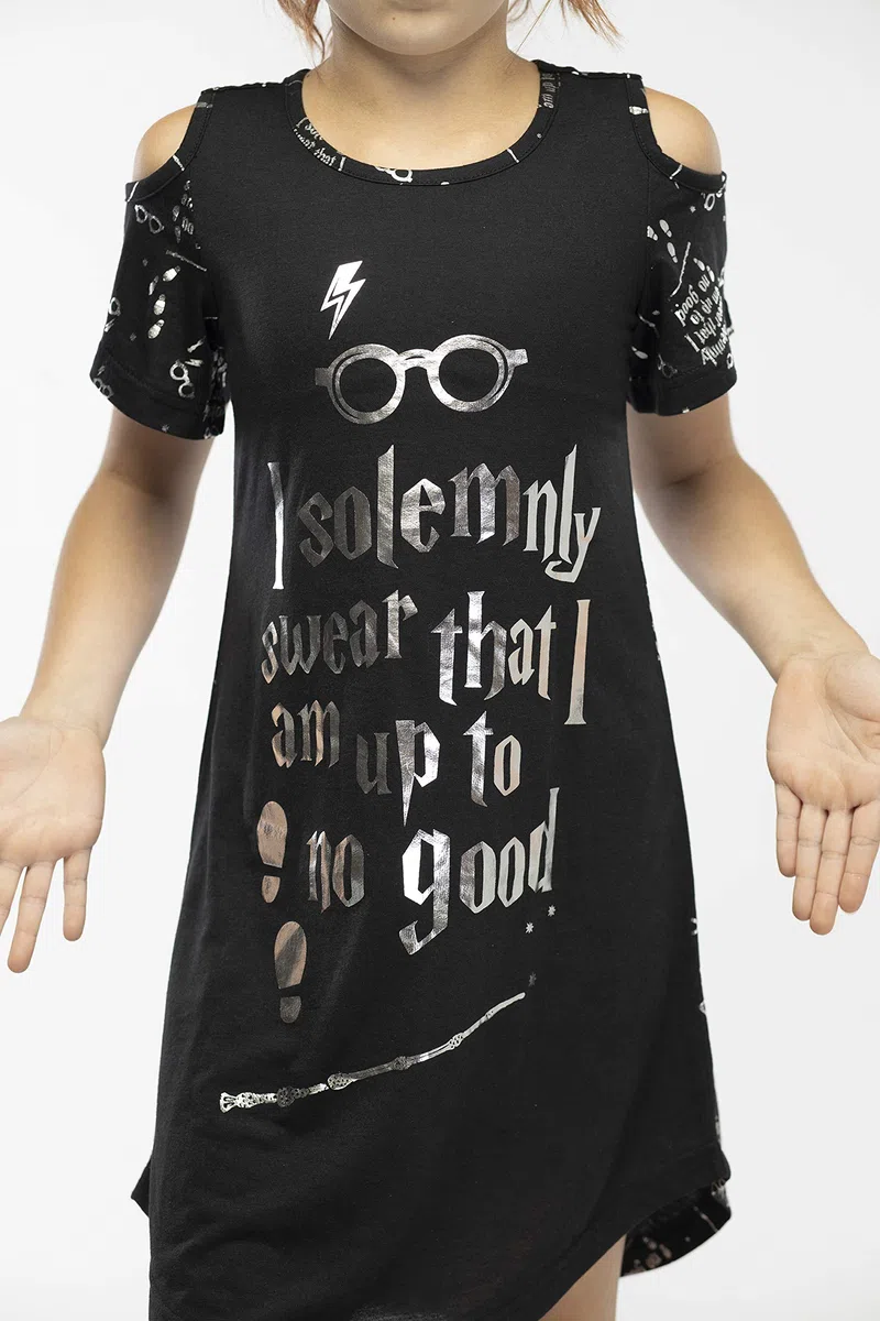 Intimo - Camisón de Harry Potter I Solemnly Swear con hombros recortados para niñas grandes