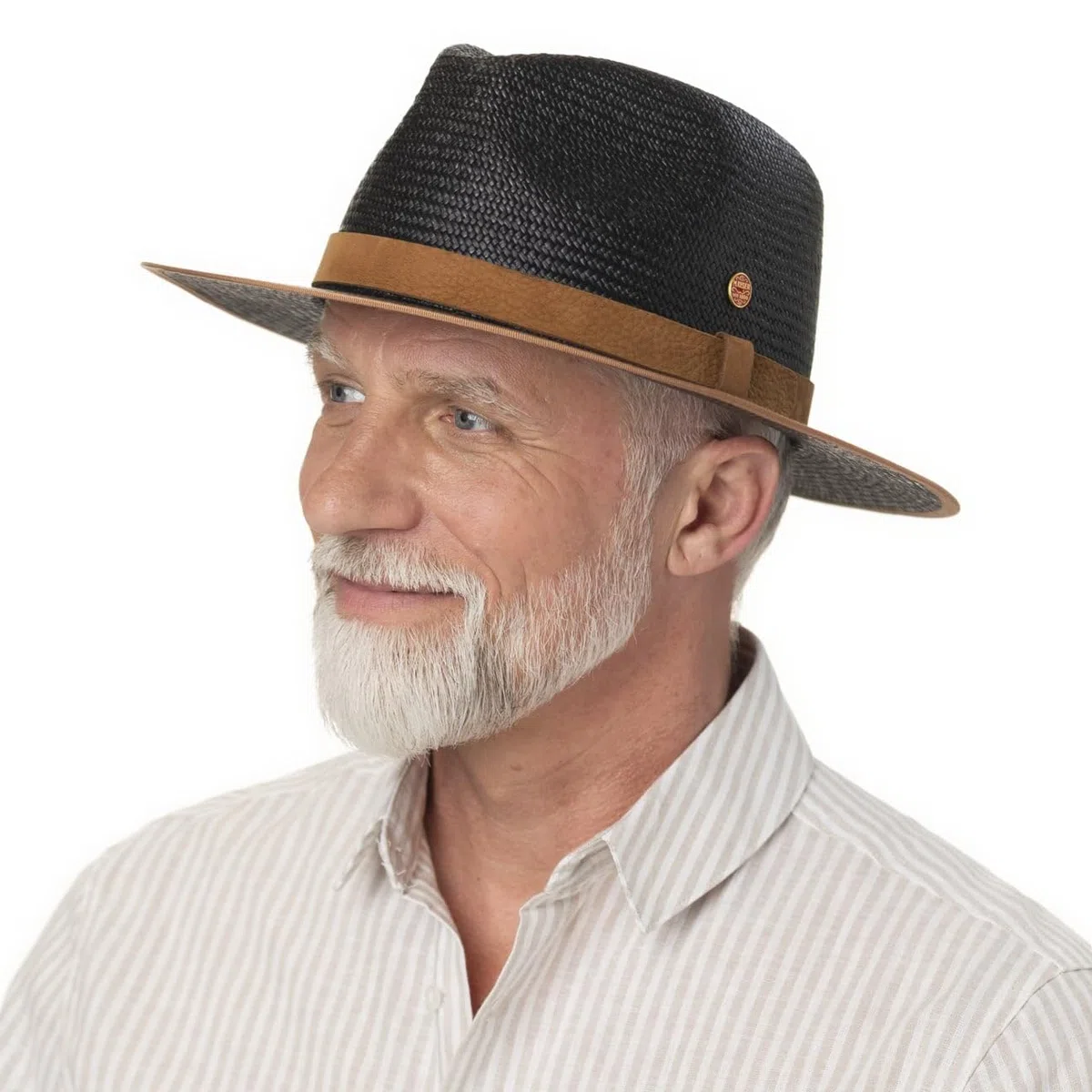 Mayser Fernando Sombrero Traveller Panama Trenzado Fino Cinta de Piel Hecho en UE Unisex Primavera Verano