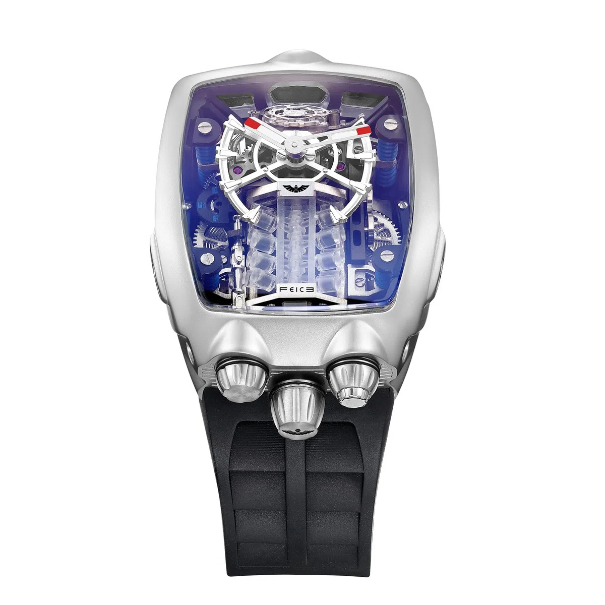 FEICE FM666 reloj para hombre esqueleto de caja grande reloj mecánico automático para hombre reloj negro, plata, moderno