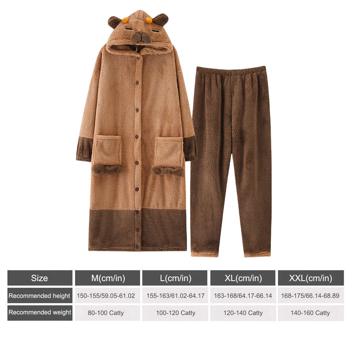 Pijamas Capybara Unisex para Adultos para Cosplay, Adulto Capybara Pijamas Capybara Anime Disfraz Disfraz Disfraz Capybara Ropa de dormir Sleepwear Para Cosplay, Niño
