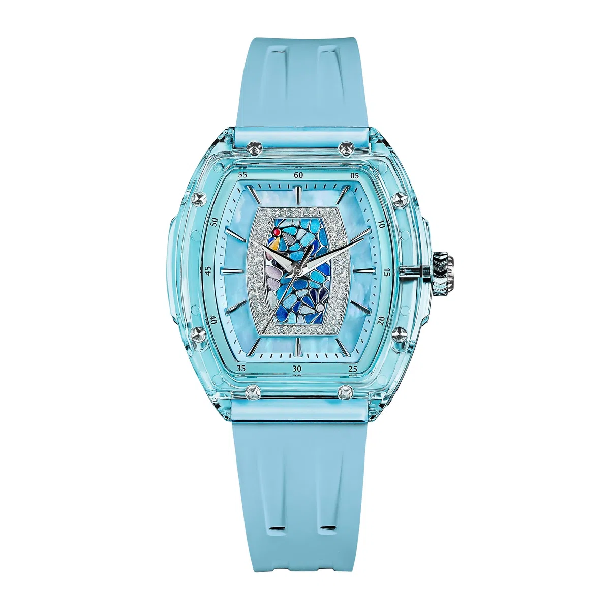 TSAR BOMBA Reloj Pulsera Mujer Lujo Tonneau Relojes para Las Mujeres De Diamantes De Lujo Relojes De Pulsera De Las Señoras Analógica con Movimiento De Cuarzo Elegante Regalos 50M Resistente
