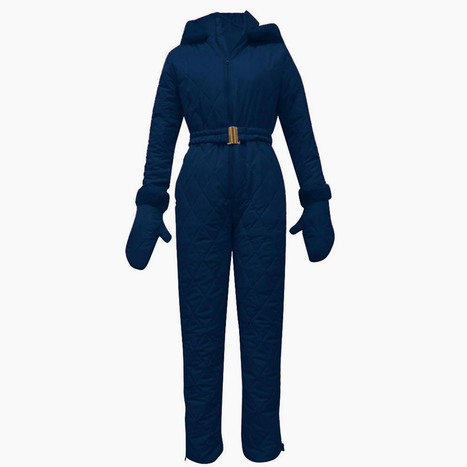Generic Boda Traje de Mujer Casual Grueso Caliente Snowboard Ski Al Aire Libre Cremallera Traje de Esquí Around Mono Suave Mujer Azul Adulto Esquí de Montaña