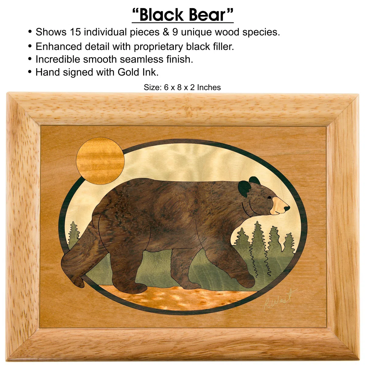 Caja de madera de oso de arte hecho a mano en Estados Unidos – Calidad inigualable – Único, no hay dos son los mismos, obra original de arte de madera. Un regalo de oso negro, anillo, baratija o caja