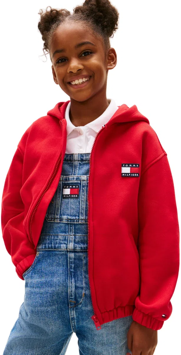 Tommy Hilfiger Heritage Flag Terry Zip Hoodie Ks0ks00706 Sudadera con Capucha y Cremallera Unisex Adulto