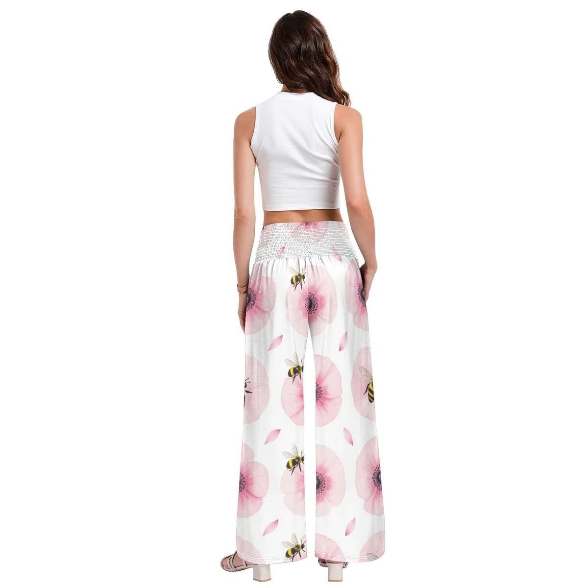 Bee Blossom - Pantalones largos casuales para mujer, resistentes a las arrugas, pantalones de viaje casuales