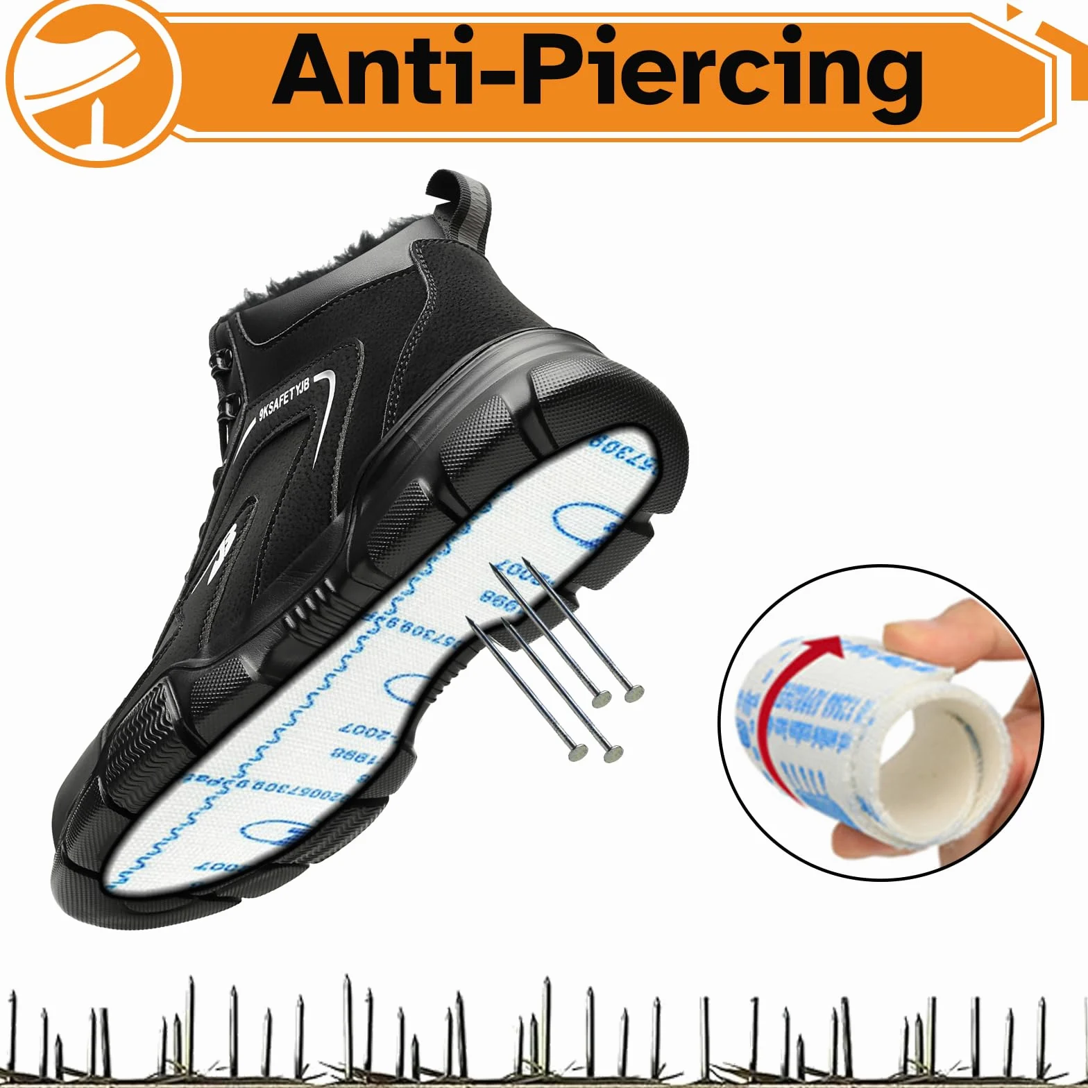 Zapatos de Seguridad de Invierno Impermeables Zapatos de Trabajo para Hombre Mujer Botas de Seguridad Ligeros Antideslizantes con Forro Cálido Punteras de Acero