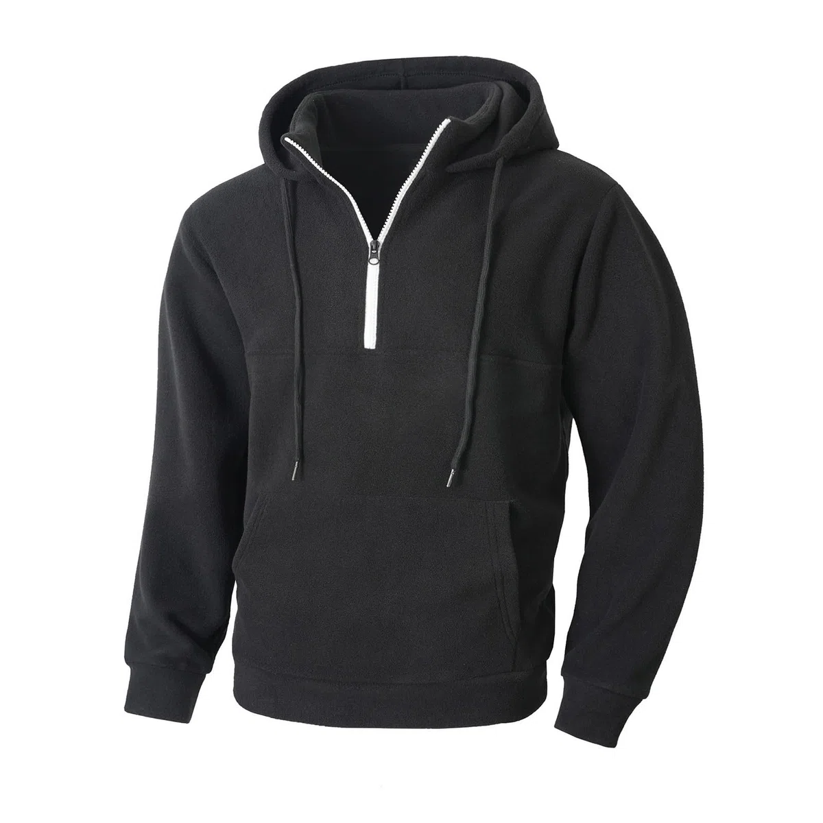 Ropa Anti UV Hombre Sudadera con Capucha Y Cremallera De Un para Hombre, Forro, Manga Larga, Estilo Oversize, Cálida, Bolsillo. Sudaderas Azul (Black, L) Deporte Caza Camiseta Sin