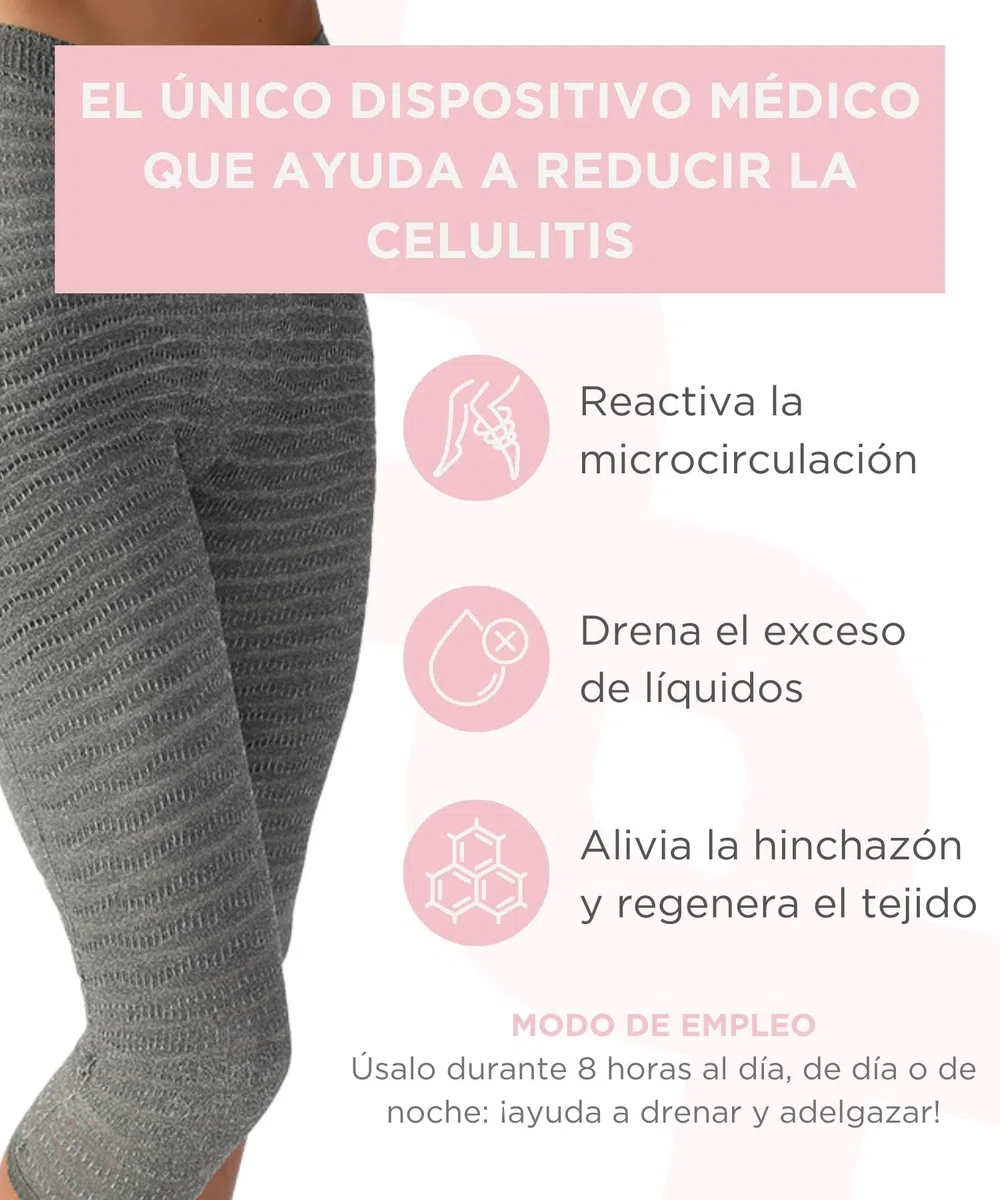 Leggins Anticeluliticos Mujer Electro Magnetoterapia - Mallas Mujer Drenante, Leggins Compresion Circulacion, Dispositivo Médico Deducible - Made in Italy