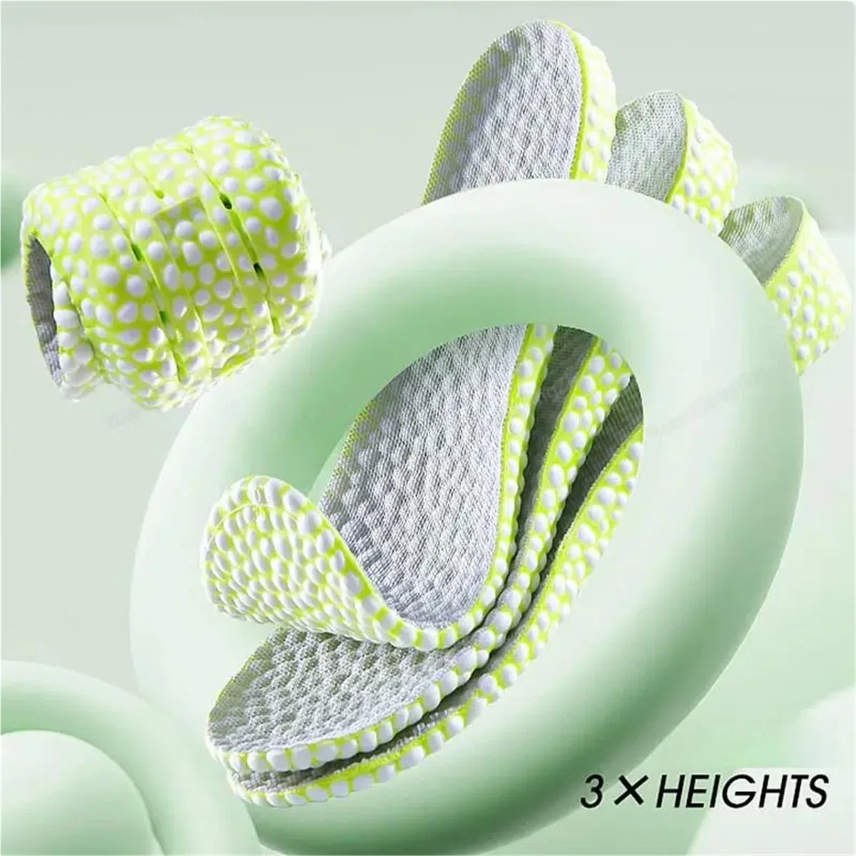 Plantillas Altura Hombre Plantillas Suaves For Zapatos De Hombre Y Mujer, For Aumentar La Altura, Cómodas For Correr, Deportivas, 1,5 A 3, Cm(2.5CM-Green,EU35-36)