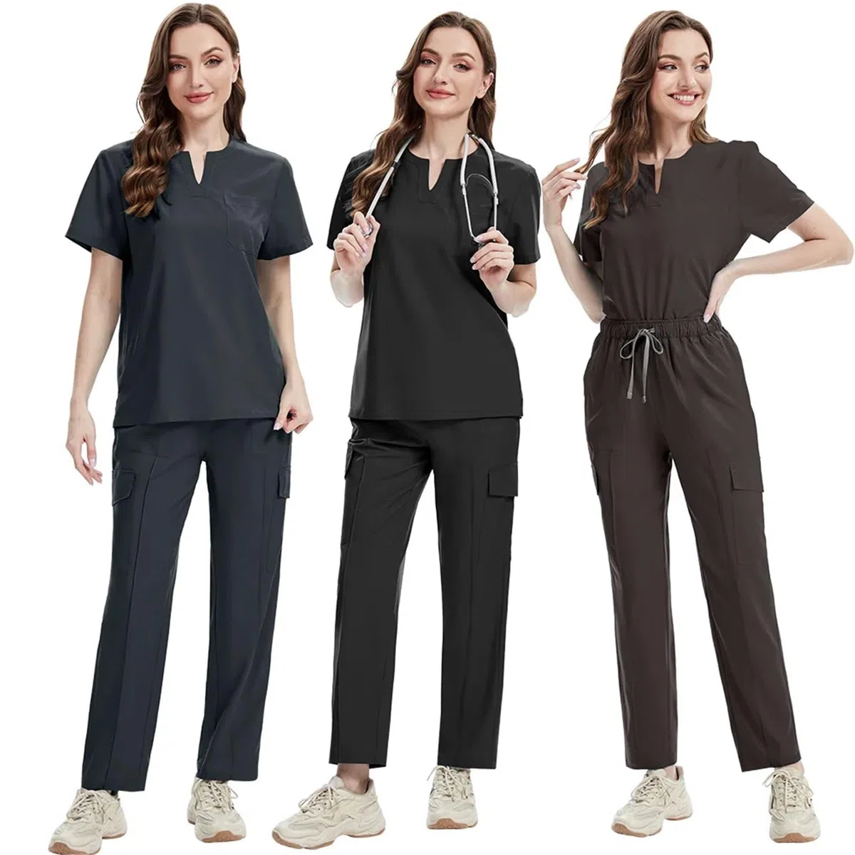Uniformes médicos Bata Uniforme Mujer artículos de enfermería Accesorios Enfermeras clínica Traje médico salón Belleza SPA para AtencióN MéDica, SalóN De Belleza(Orange,M)