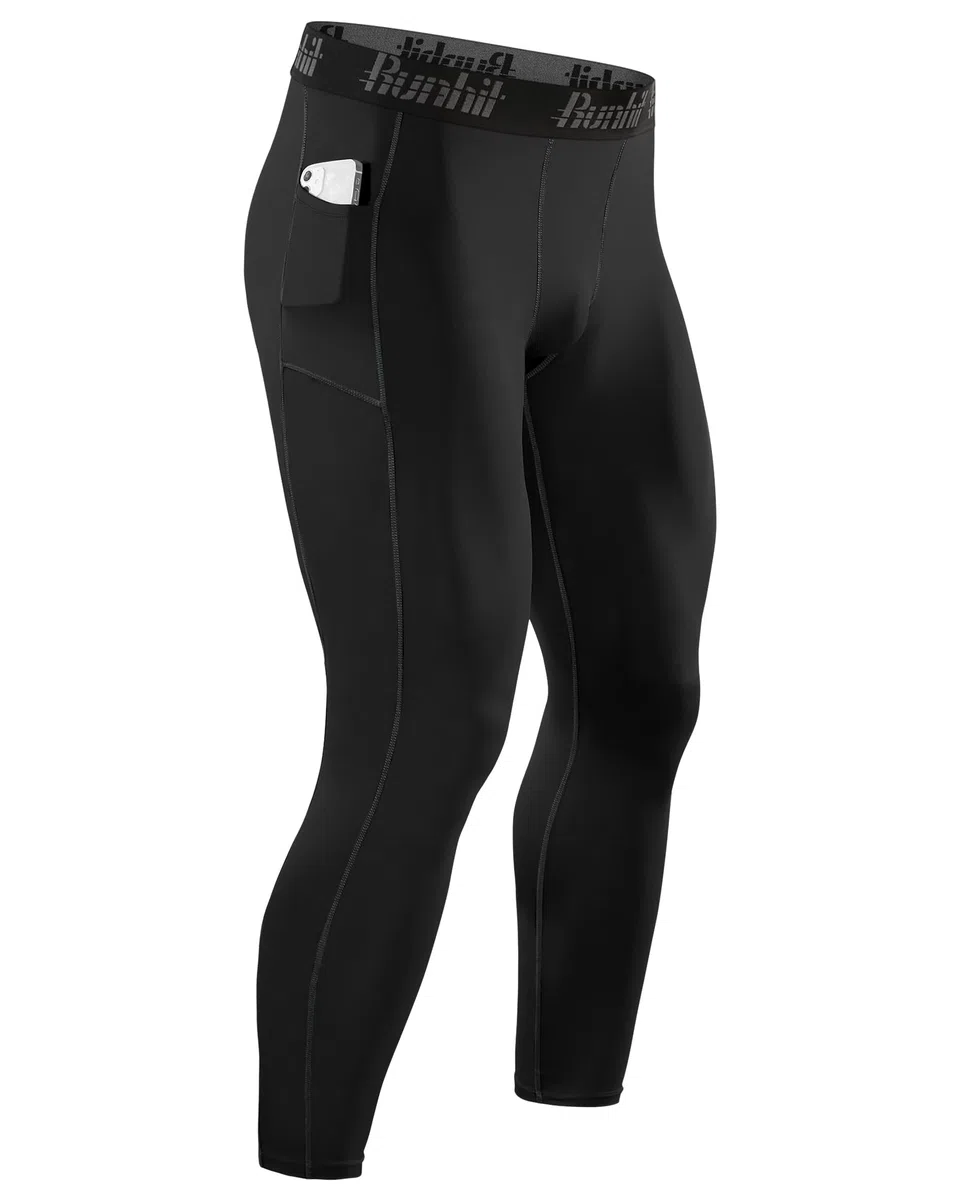 Runhit Mens Leggings - Pantalones de compresión Hombre
