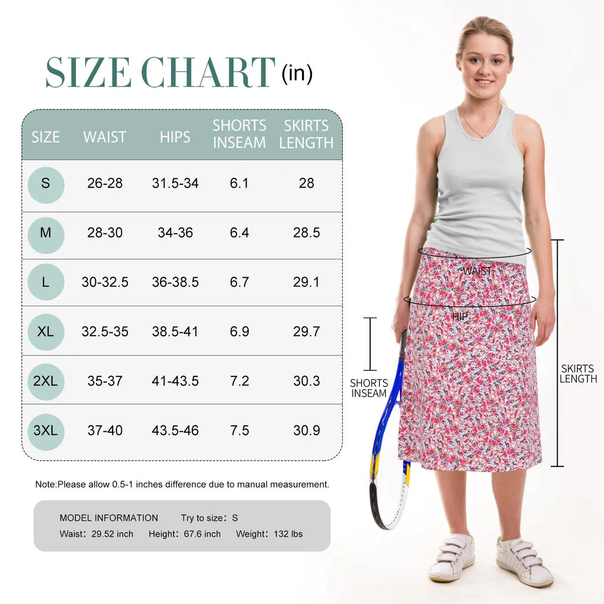 beroy Falda pantalón larga de 28 pulgadas para mujer con 2 bolsillos, falda modesta con pantalones cortos debajo de faldas largas de cintura alta