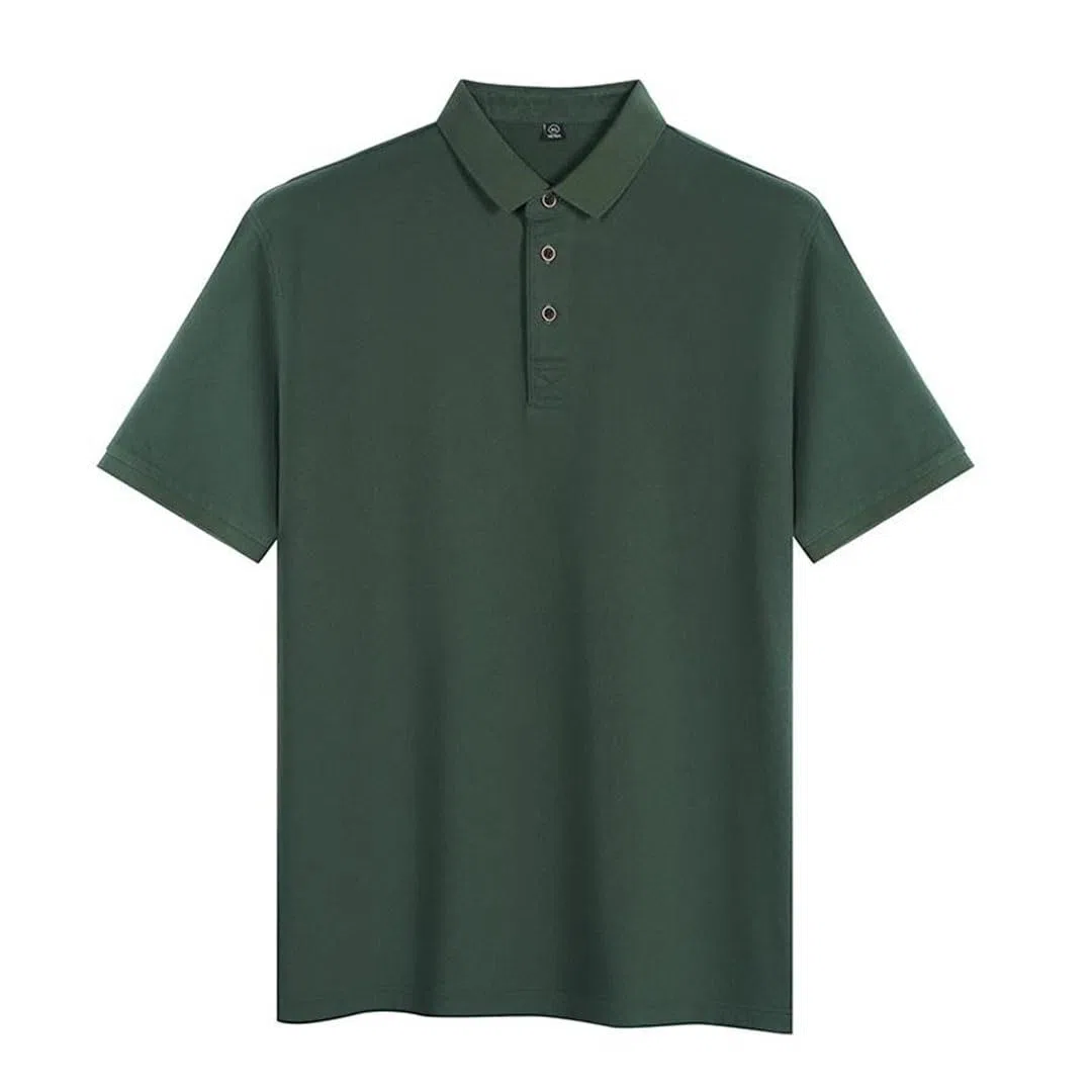 Polo de manga corta para hombre, diseño clásico, color liso, para jóvenes