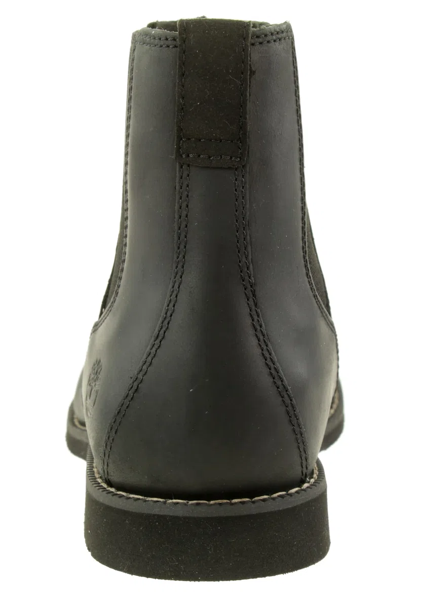 Timberland Woodhull - Botas Chelsea de piel para hombre, color negro de grano completo