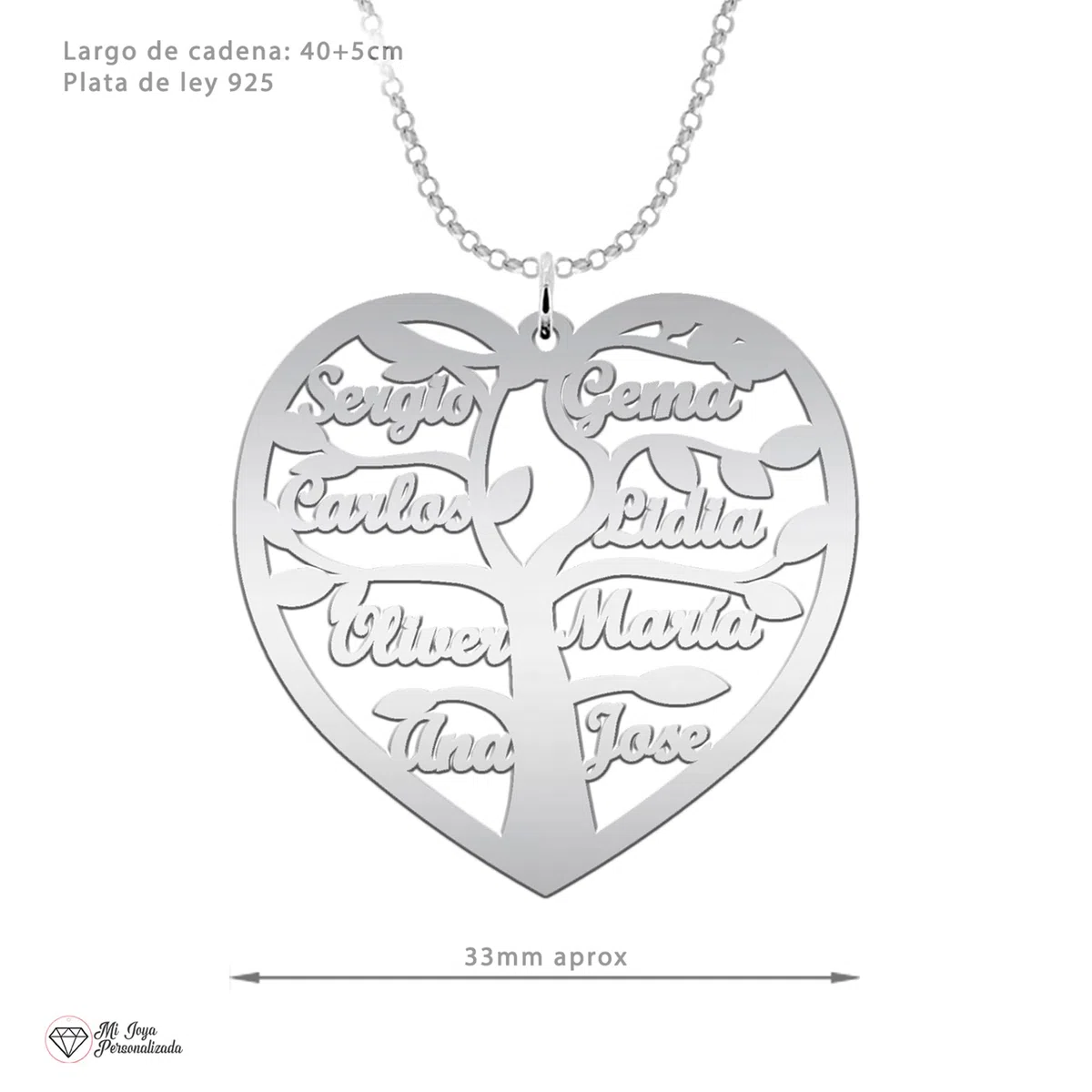 Collar Personalizado Árbol de la Vida - Joyería Personalizada para Mujer - Regalo Perfecto para Celebrar Familia
