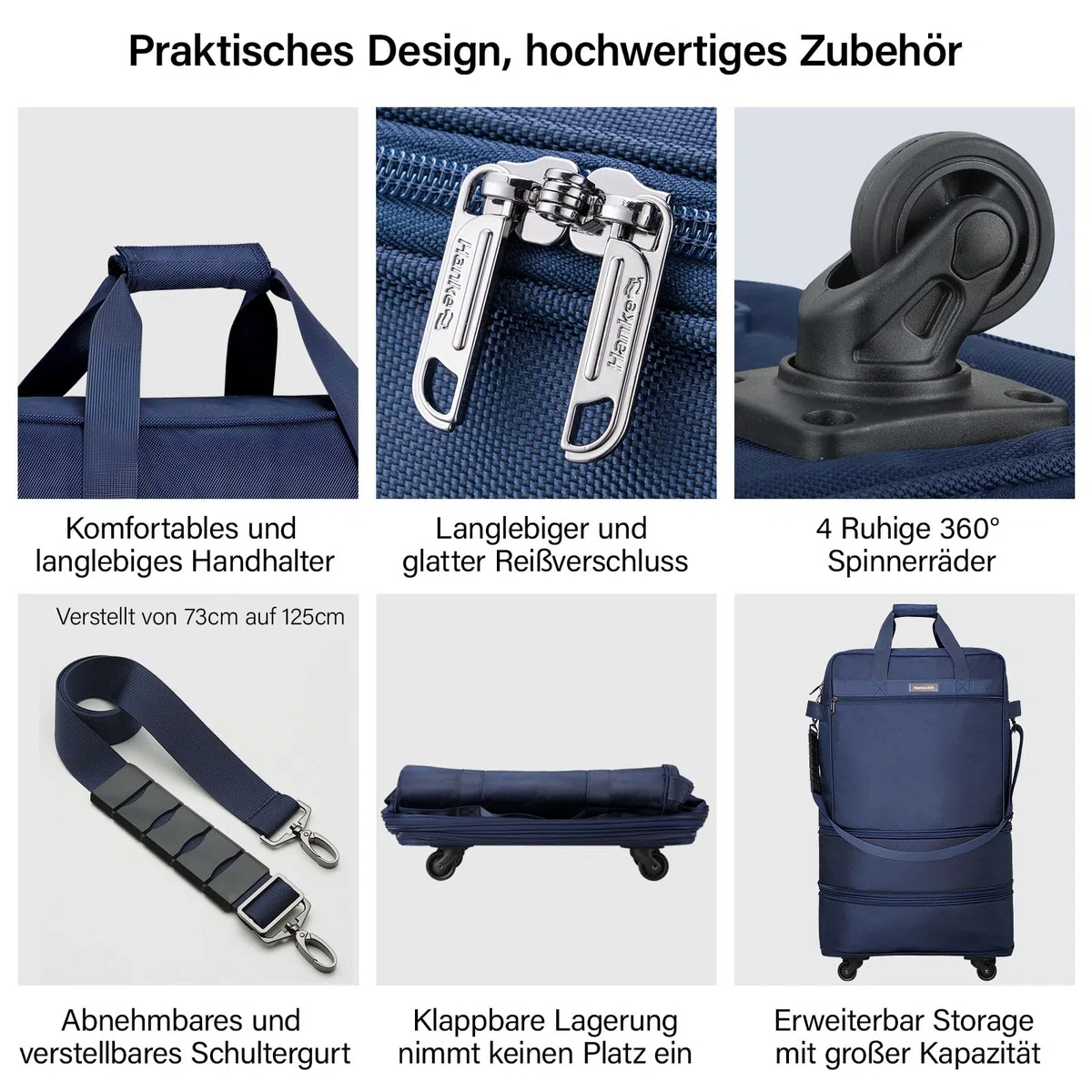 Hanke Maleta Grande expandible de 4 Ruedas, Ligera, Plegable, Maletas y Bolsas de Viaje, Equipaje de Mano Que se extiende 20/24/28 Pulgadas, Bolsa de Lona sin asa telescópica para Hombres y Mujeres