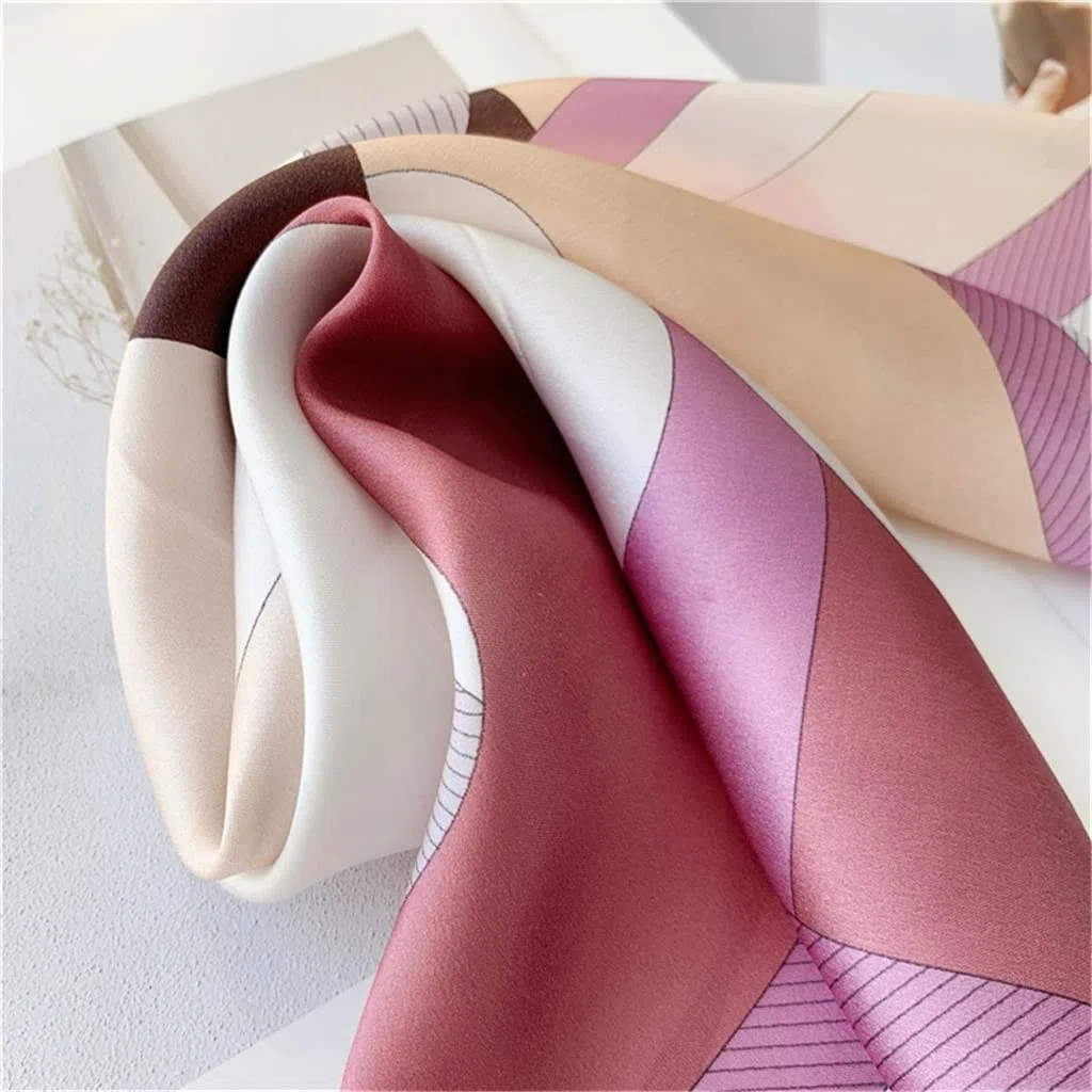 Pañuelo Cuadrado pequeño de Seda para Mujer, pañuelo Decorativo Morera (C One Size)