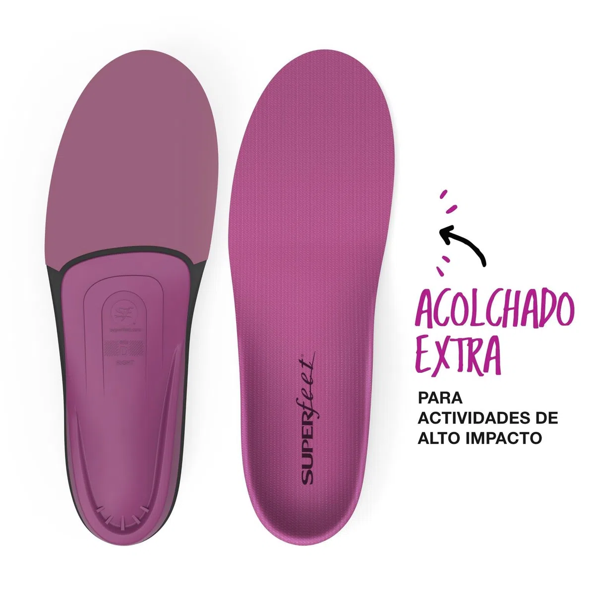 Superfeet Plantillas Ortopédicas Recortables para Zapatillas de Mujer, EU 42 – 44 | Plantillas Recortables de Alto Impacto, Soporte de Arco Medio a Alto para Zapatillas de Deporte de Mujer, Control de Olores