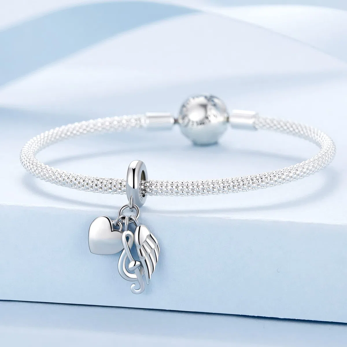 WZGWDC Accesorios para Pulsera de Instrumentos Musicales, Cuentas de Hilo de Plata de Ley 925