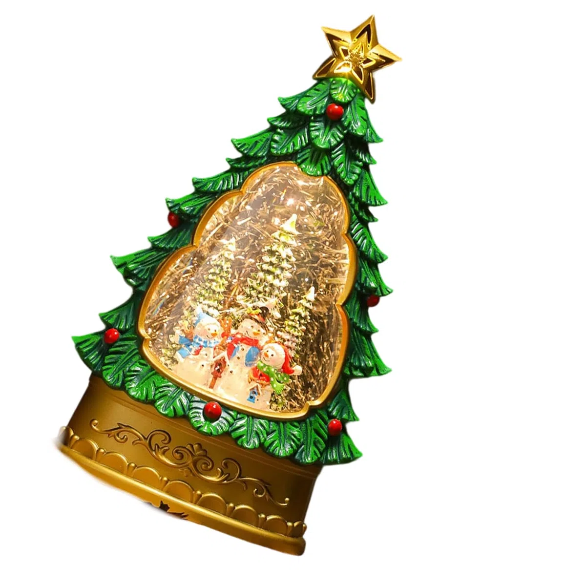 Baraja multifuncional para árbol de música navideña con iluminación LED de brillo suave, material de PVC a prueba de niños, para decoración de mesa de Navidad artesanal