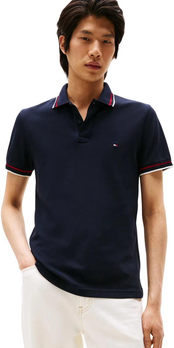 Tommy Hilfiger Polo de Manga Corta Hombre Cuff Interest Slim Fit